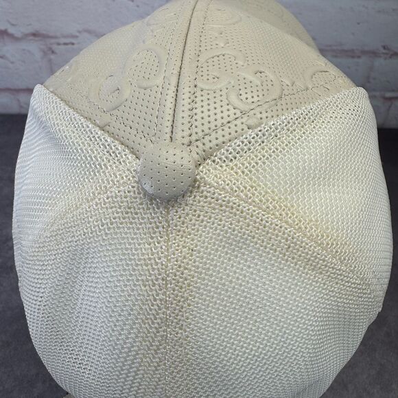 Gucci Embossed Mesh Gg Cream Cap Hat Medium - Picture 6 of 13